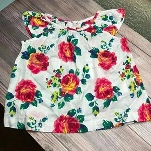 Joe Fresh cotton floral blouse nwt